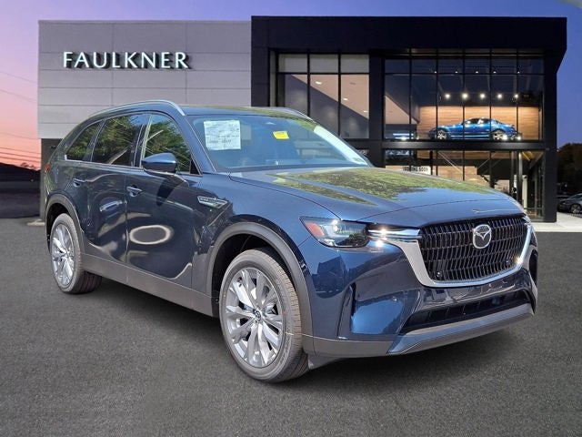 2026 Mazda Mazda CX-90 3.3 Turbo Preferred in Deep Crystal Blue Mica — front three-quarter view