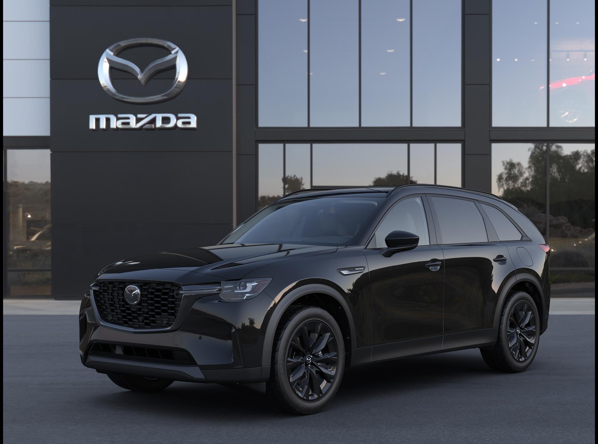 2026 Mazda Mazda CX-90 3.3 Turbo Premium Sport in Jet Black Mica — front three-quarter view