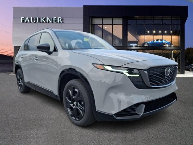 2026 Mazda Mazda CX-5 2.5 S Premium Plus AWD in Aero Gray Metallic — front three-quarter view