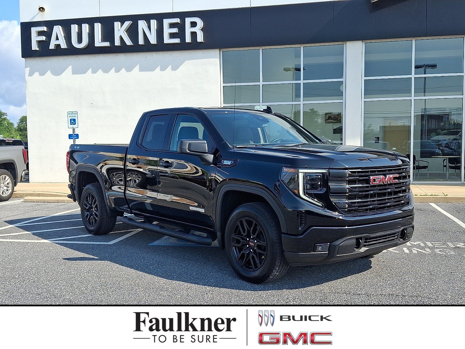 2023 GMC Sierra 1500 Elevation in Onyx Black — front three-quarter view