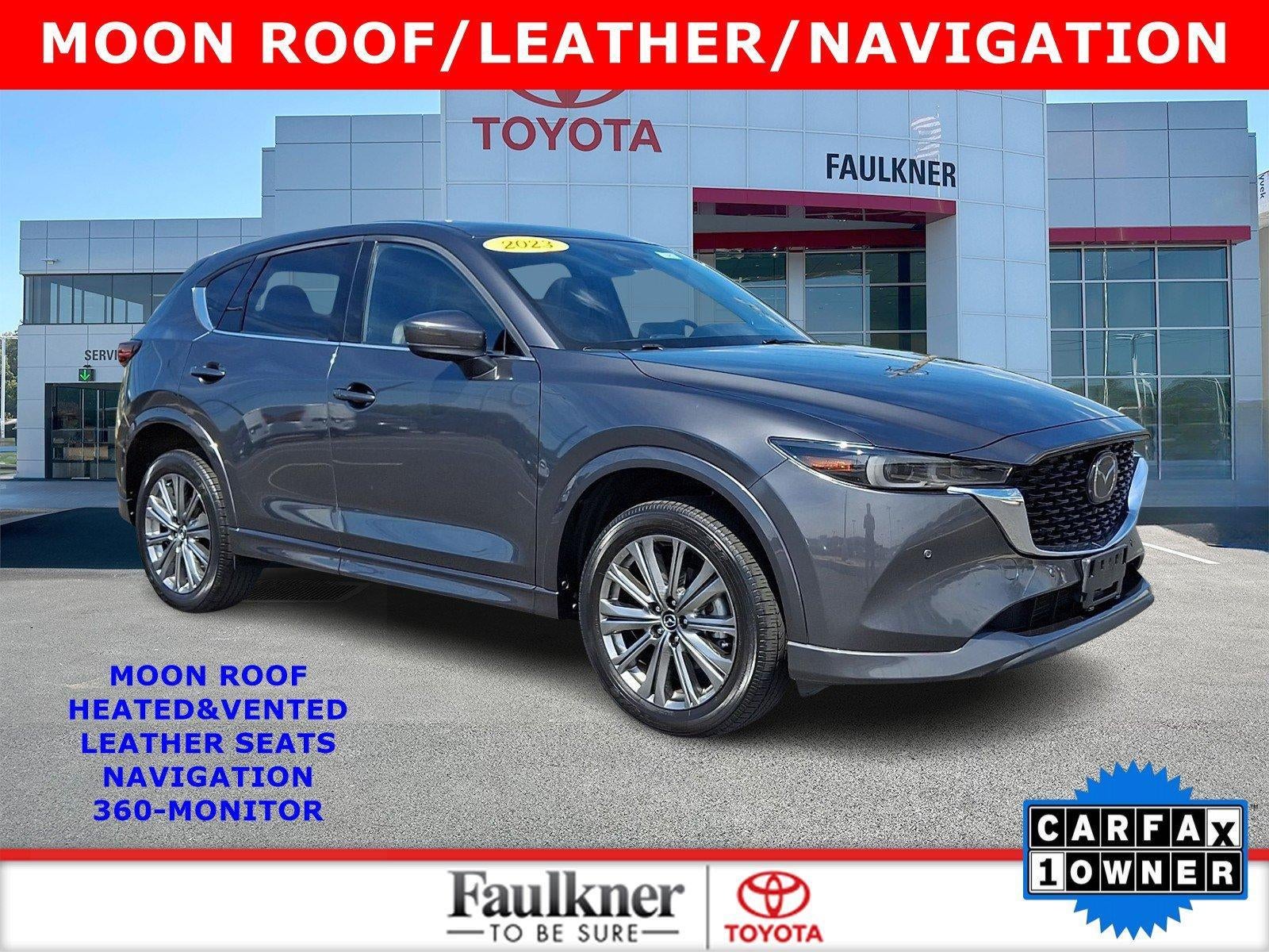 2023 Mazda Mazda CX-5 2.5 Turbo Signature AWD in Machine Gray Metallic — front three-quarter view