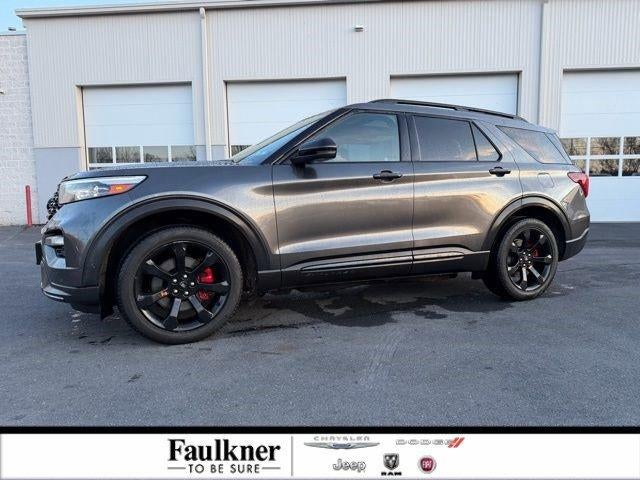 2020 Ford Explorer ST 4WD in Magnetic Metallic — front three-quarter view