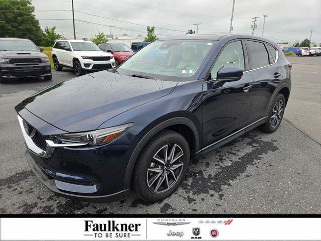 2018 Mazda Mazda CX-5 Grand Touring AWD in Deep Crystal Blue Mica — front three-quarter view
