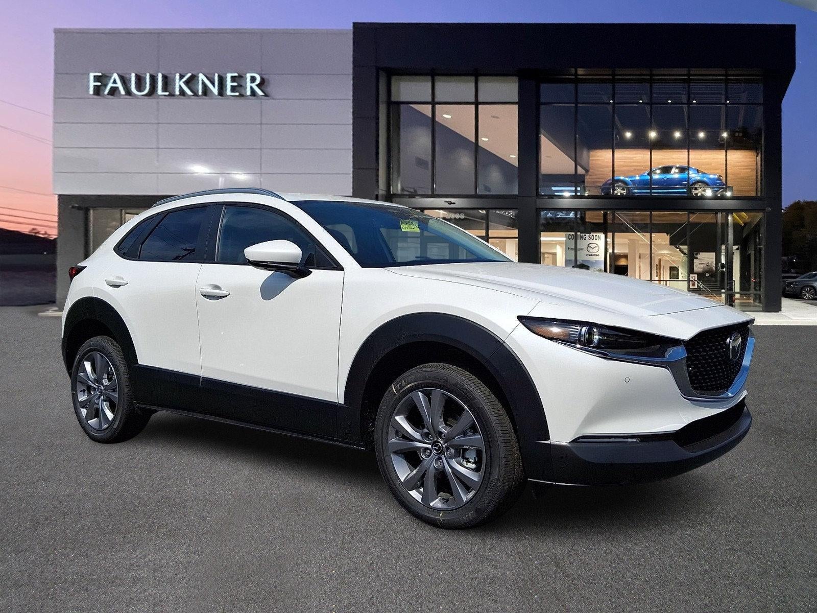 2026 Mazda Mazda CX-30 2.5 S Premium AWD in Snowflake White Pearl Mica — front three-quarter view