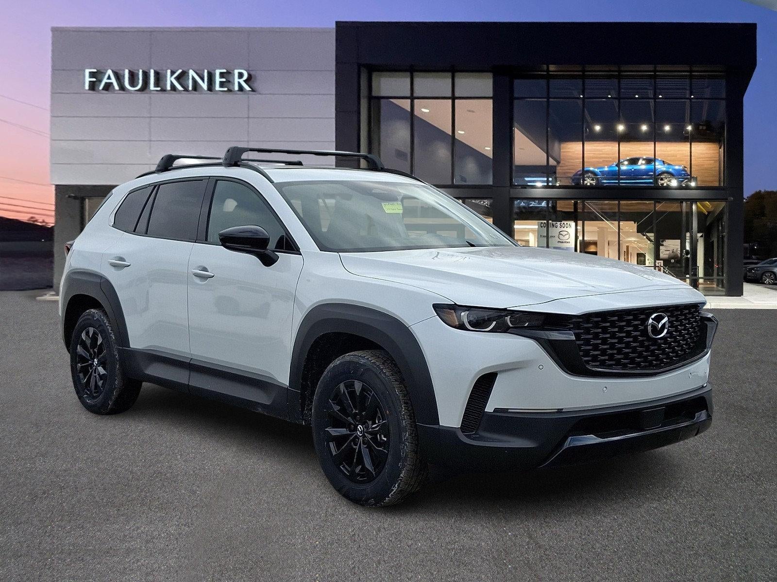 2026 Mazda Mazda CX-50 Hybrid Premium AWD in Wind Chill Pearl — front three-quarter view
