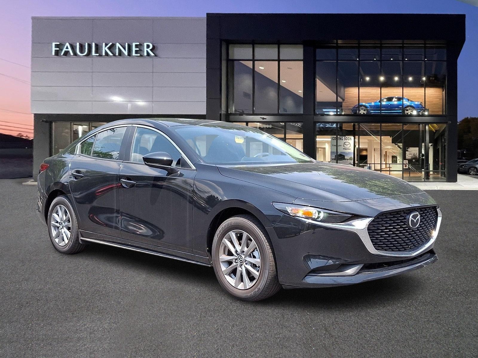 2026 Mazda Mazda3 Sedan 2.5 S FWD in Jet Black Mica — front three-quarter view