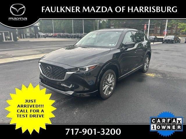 2025 Mazda Mazda CX-5 2.5 S Premium Plus Package AWD in Jet Black Mica — front three-quarter view
