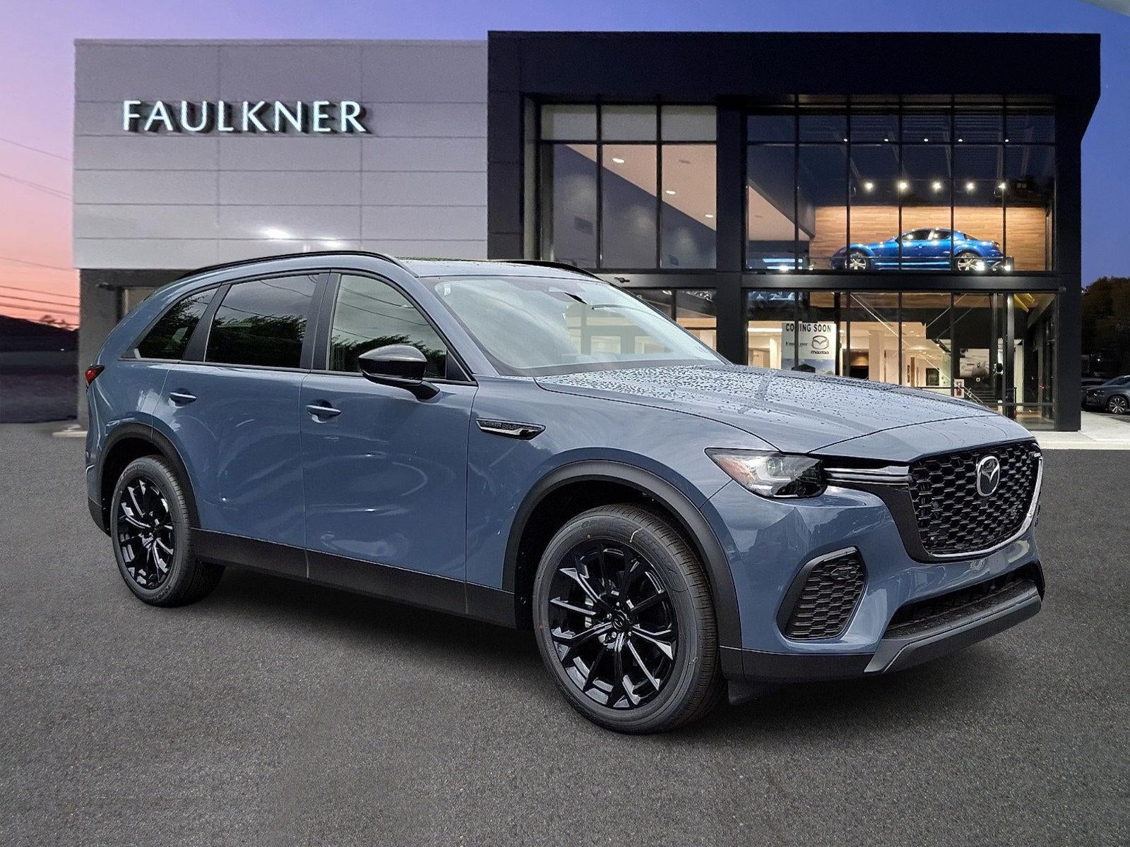2026 Mazda Mazda CX-70 3.3 Turbo Preferred AWD in Polymetal Gray Metallic — front three-quarter view
