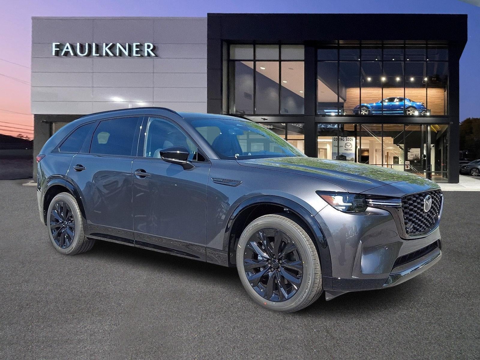 2026 Mazda Mazda CX-90 3.3 Turbo S Premium Sport in Machine Gray Metallic — front three-quarter view
