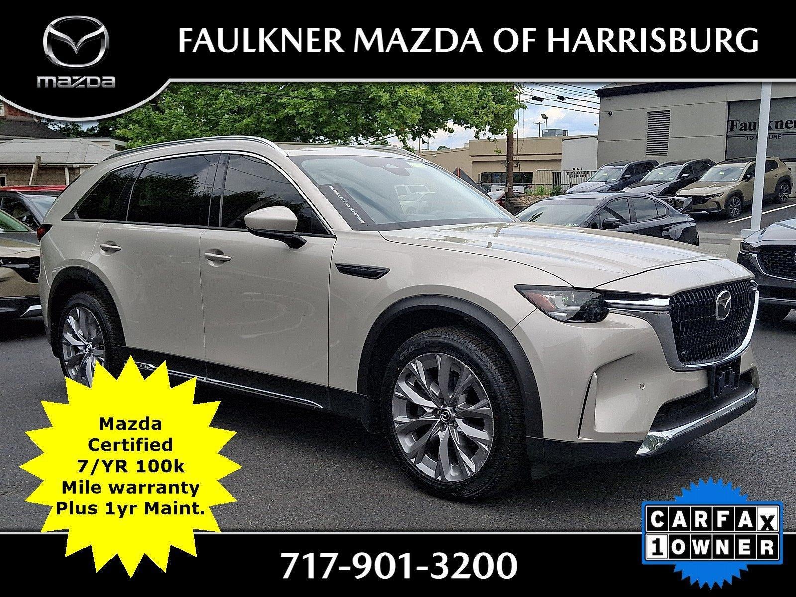 2024 Mazda Mazda CX-90 3.3 Turbo Premium AWD in Platinum Quartz — front three-quarter view
