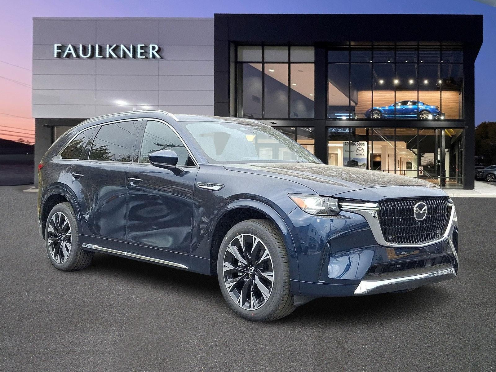 2026 Mazda Mazda CX-90 3.3 Turbo S Premium Plus in Deep Crystal Blue Mica — front three-quarter view