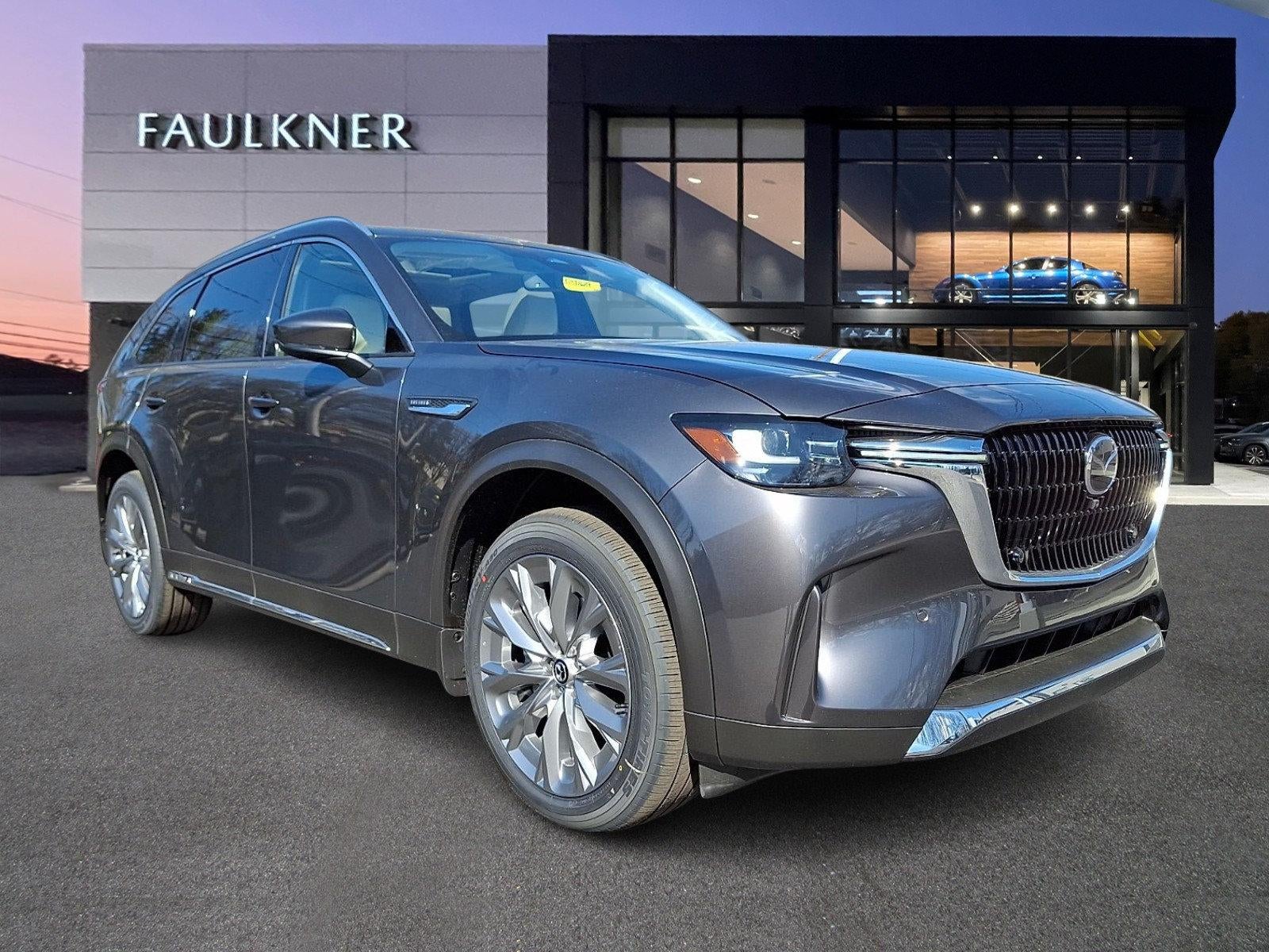 2026 Mazda Mazda CX-90 3.3 Turbo Premium Plus in Machine Gray Metallic — front three-quarter view