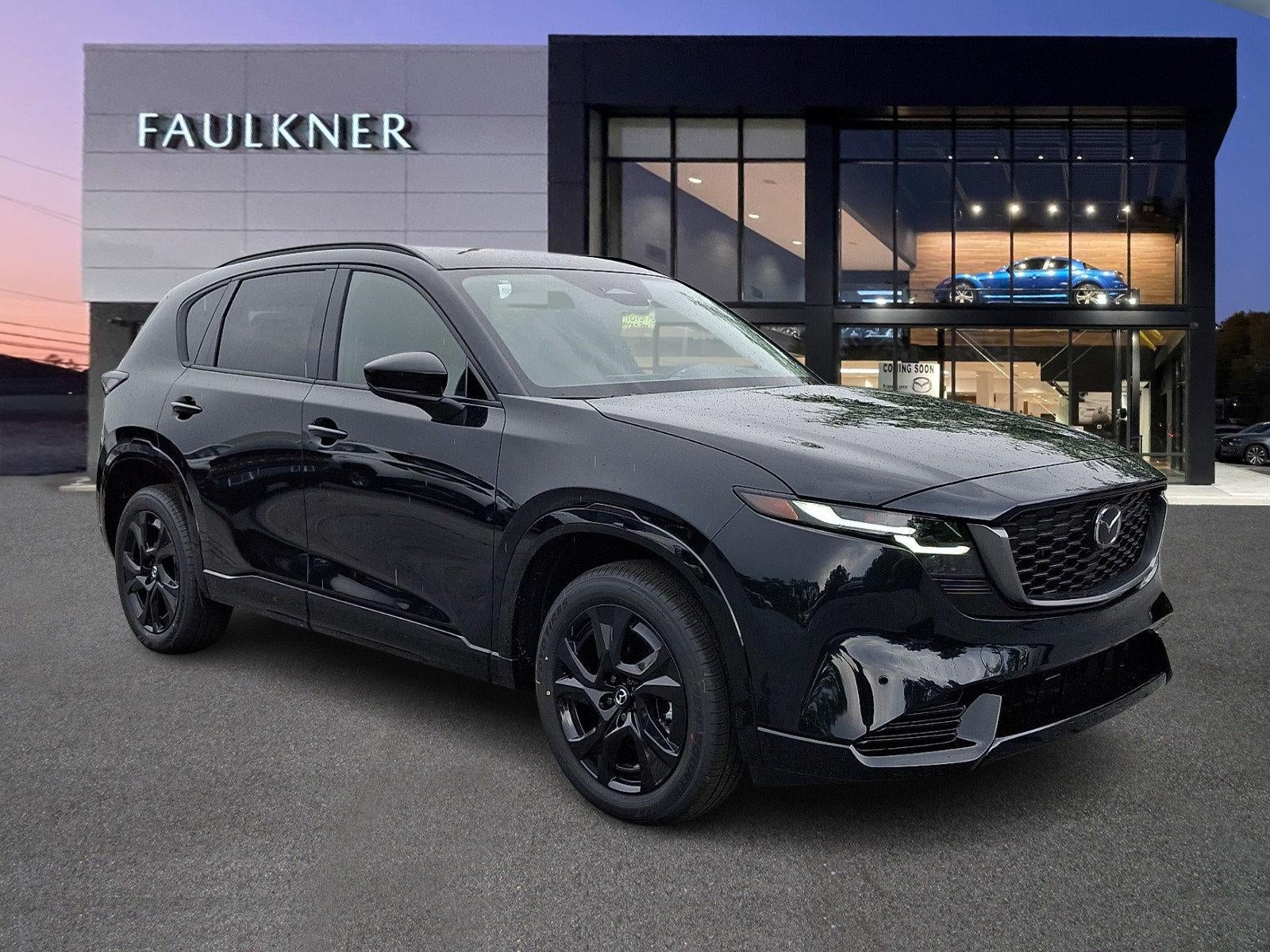 2026 Mazda Mazda CX-5 2.5 S Premium AWD in Jet Black Mica — front three-quarter view